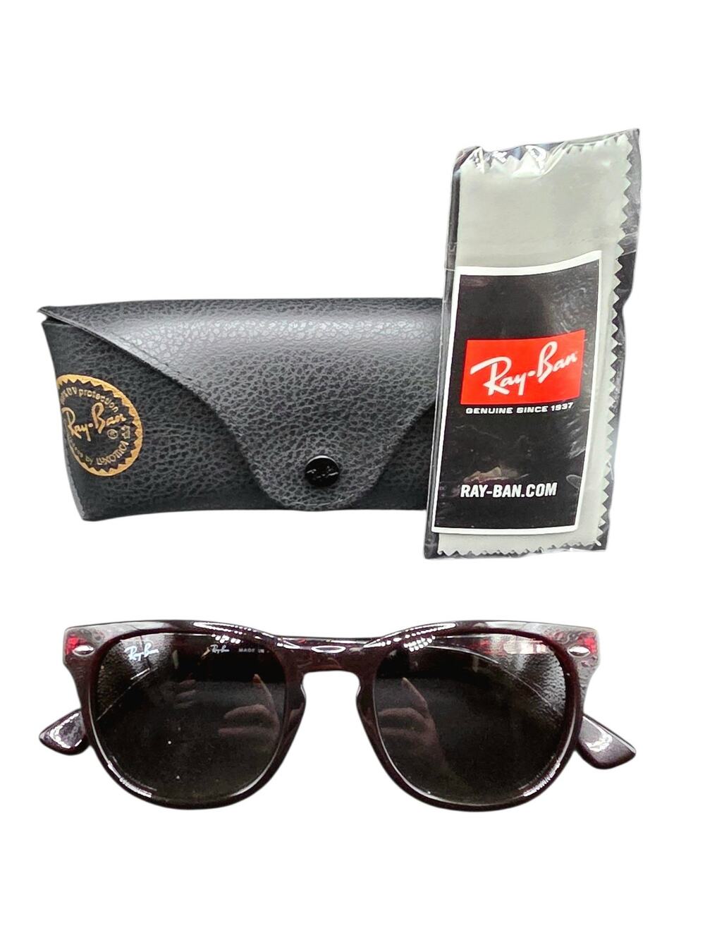 RAY-BAN RB4140 WAYFARER 49MM WOMEN'S DESIGNER SUNGLASSES COLOR RED RUBIN 735/32